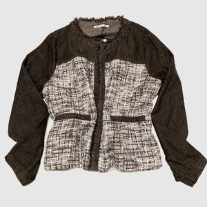 NEW Vintage Arianna Black Denim Boucle Jacket